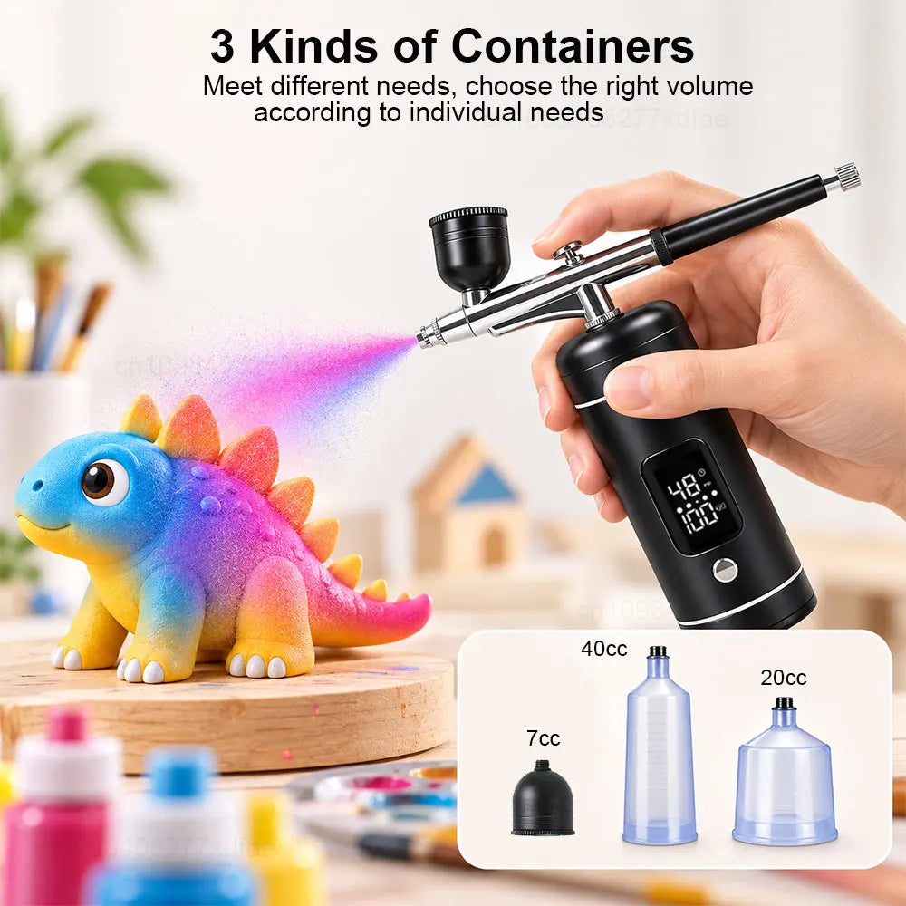 Peicon Portable Airbrush Kit with Compressor for Nail Art Airbrush Nail Kit PLUSH