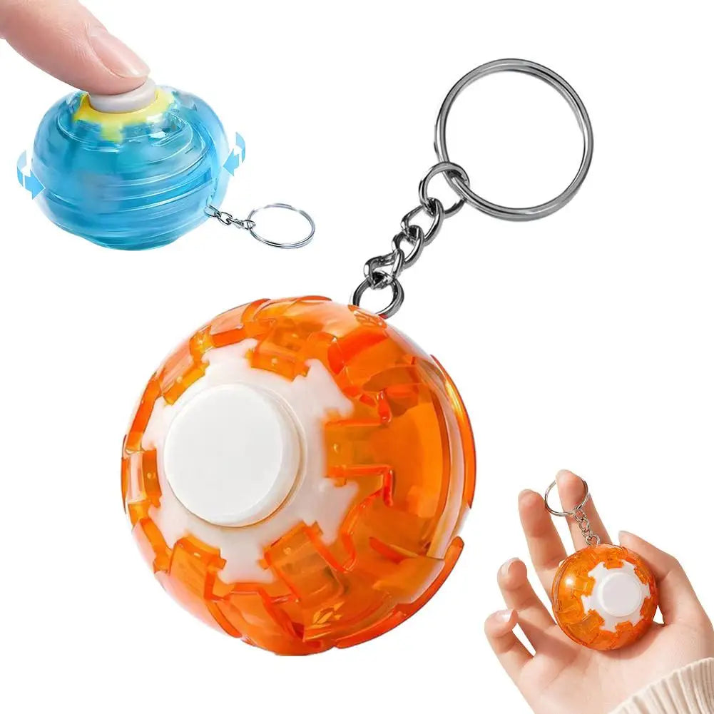 Rotatable Fidget Spinner Ball Keychain – Mini Sensory Toy Fidget Sensory Toy PLUSH Orange