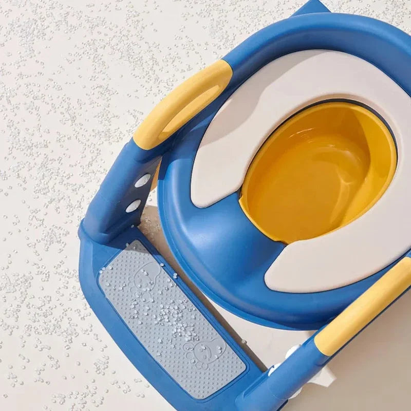 Foldable Kids Toilet Seat with Step Stool Ladder – Unisex Kids Potty Seat PLUSH