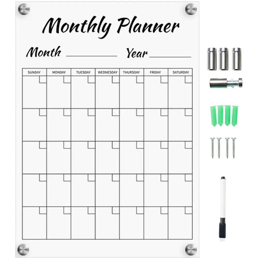 Wall-Mounted Clear Acrylic Erasable Memo & Message Board Acrylic Memo Board PLUSH 29.7x40cm