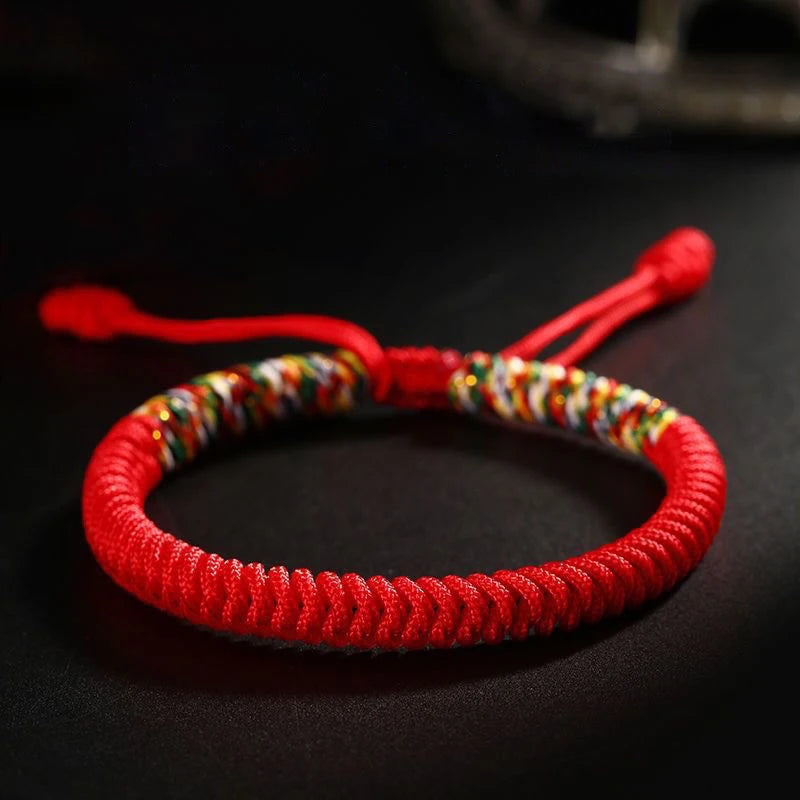 Tibetan Lucky Red String Bracelet – Braided Adjustable Unisex Braided String Bracelet PLUSH style 4