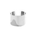Wide Open Cuff Bangle – Bold Smooth Surface Statement Bracelet Cuff Bangle Bracelet PLUSH Silver-Short