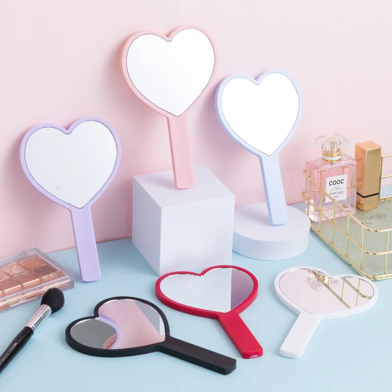 Heart-Shaped Handheld Vanity Mirror – Cute Portable Makeup Mirror Handheld Vanity Mirror PLUSH