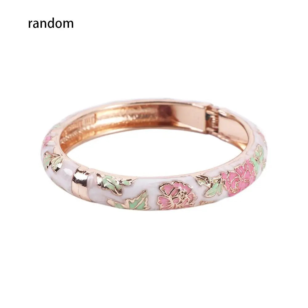 Chinese Vintage Peony Filigree Bangle Bracelet for Women Filigree Bangle Bracelet PLUSH random