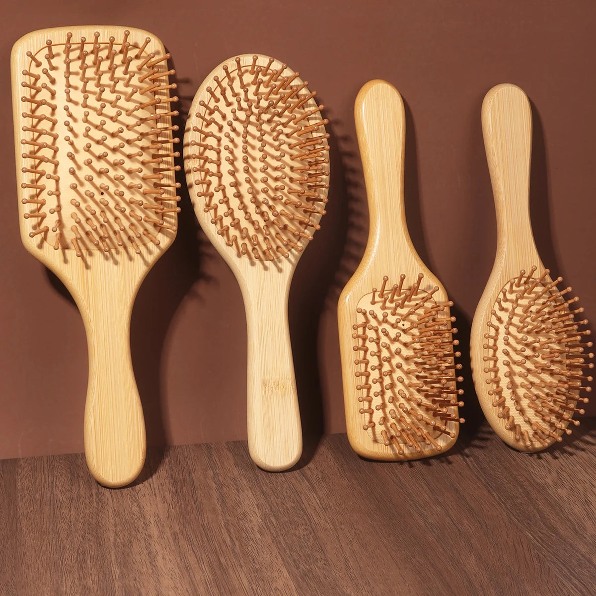 Bamboo Paddle Hair Brush – Detangler & Scalp Massager Bamboo Paddle Brush PLUSH
