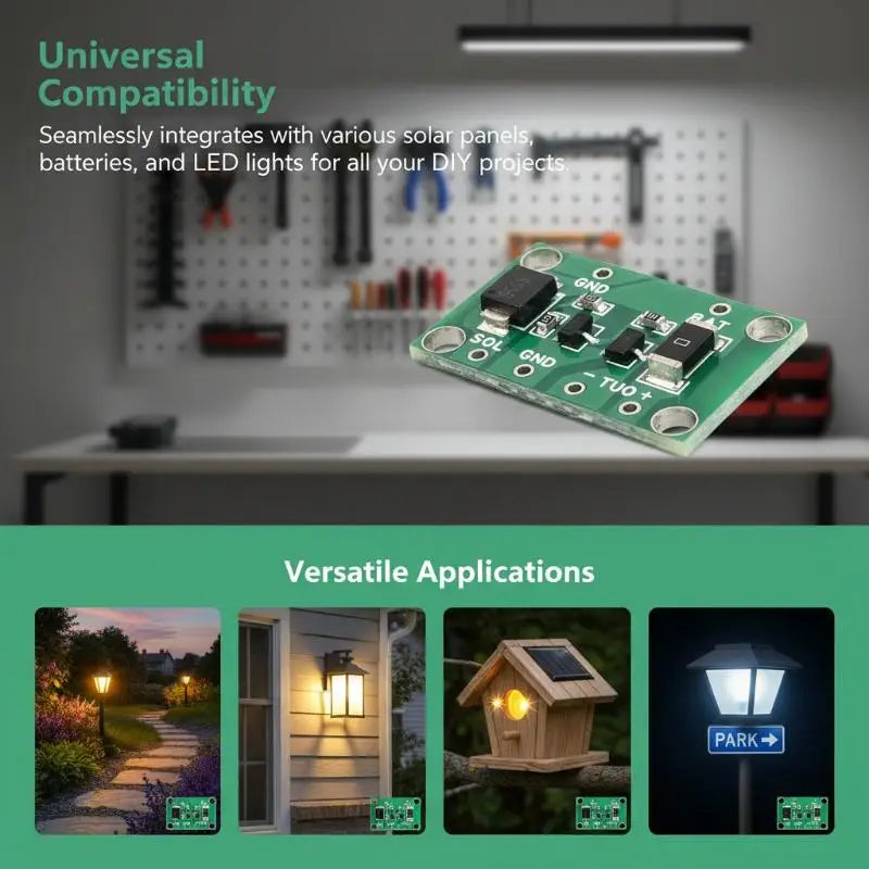 Solar PCB Light Control Module 3.2V–12V 1A for Garden Lamps Solar PCB Controller PLUSH