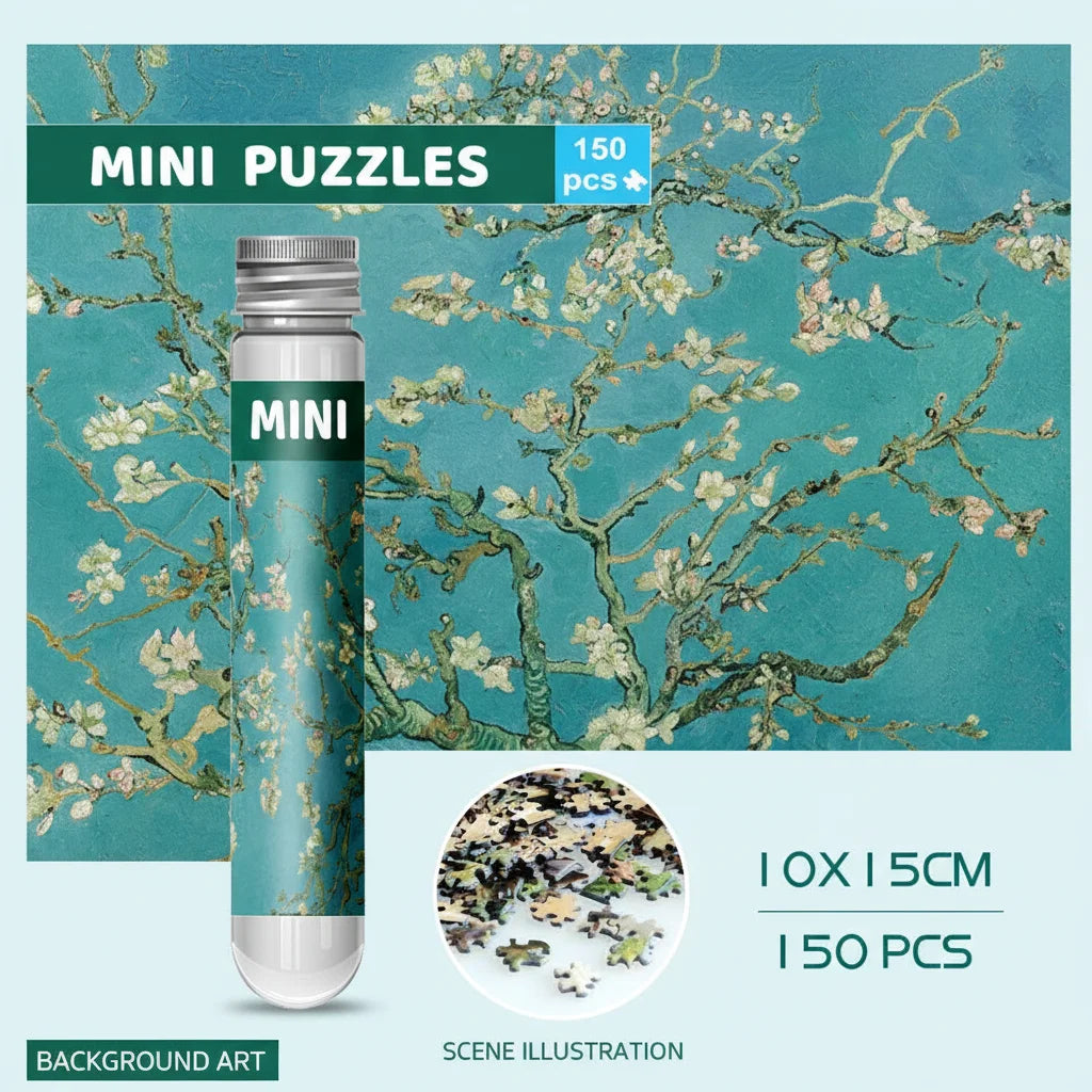 150pcs Van Gogh Starry Night Mini Jigsaw Puzzle in Test Tube Mini Jigsaw Puzzle PLUSH