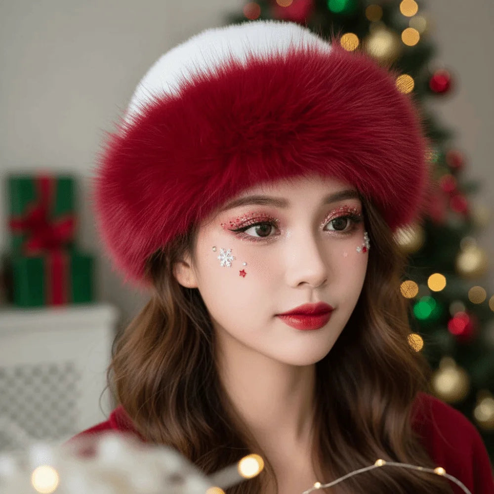 Faux Fur Christmas Bucket Hat – Fleece Lined Fluffy Cap Holiday Bucket Hat PLUSH