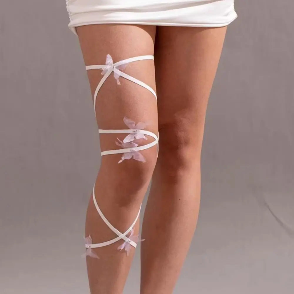 Y2K Butterfly Leg Chain Garter Belt – Gothic Punk Body Jewelry Body Jewelry Garter PLUSH