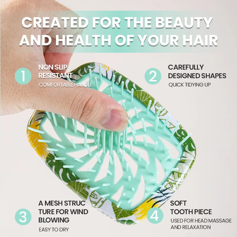 2-Piece Hair Styling Set: Fine Mist Spray Bottle & Detangling Brush Hair Styling Set PLUSH