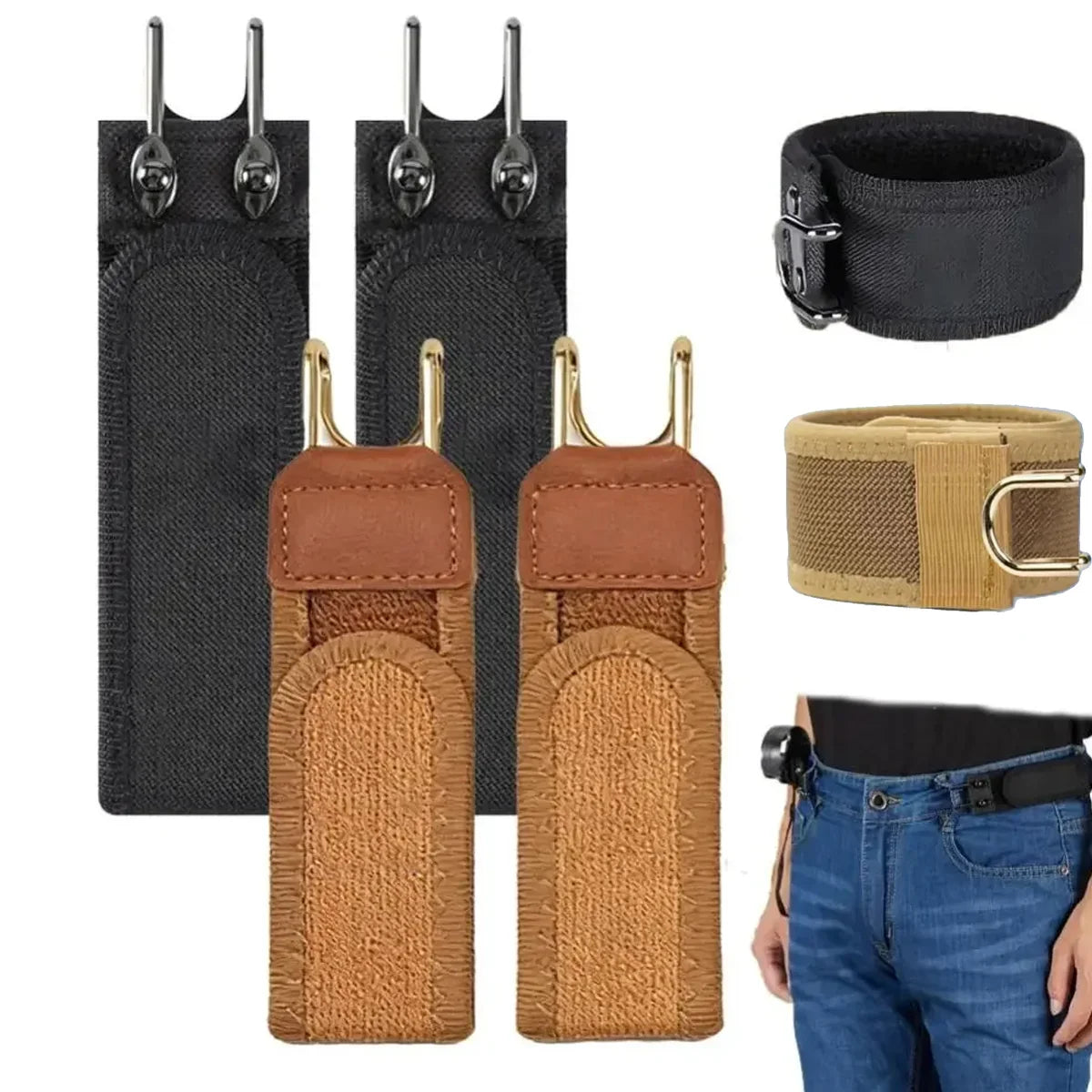 Unisex Buckleless Elastic Belt – Adjustable Metal Hook Waistband Elastic Waist Belt PLUSH