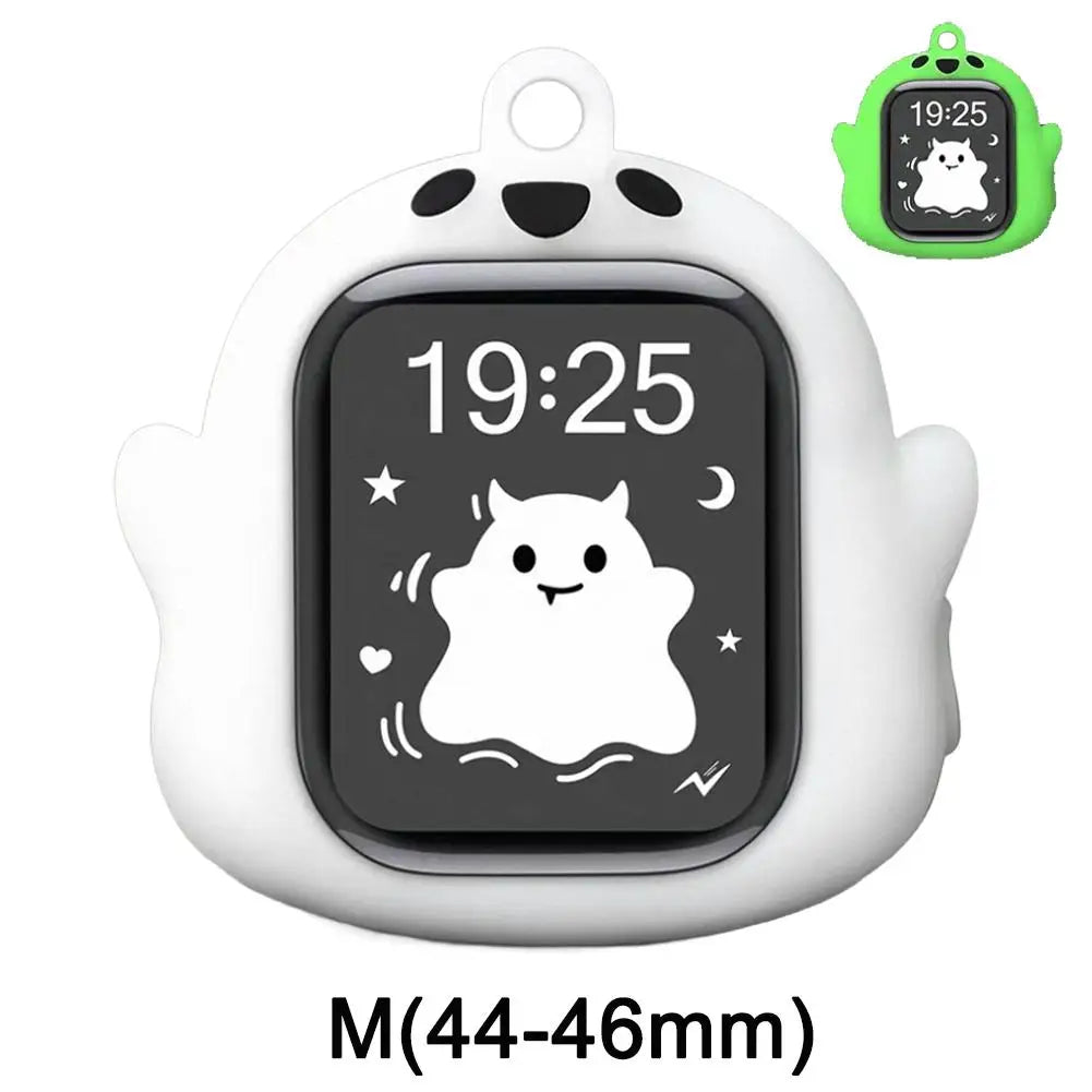 Glow Ghost Silicone Case Apple Watch Series 8 9 10 11 Ultra Watch Protective Case PLUSH H