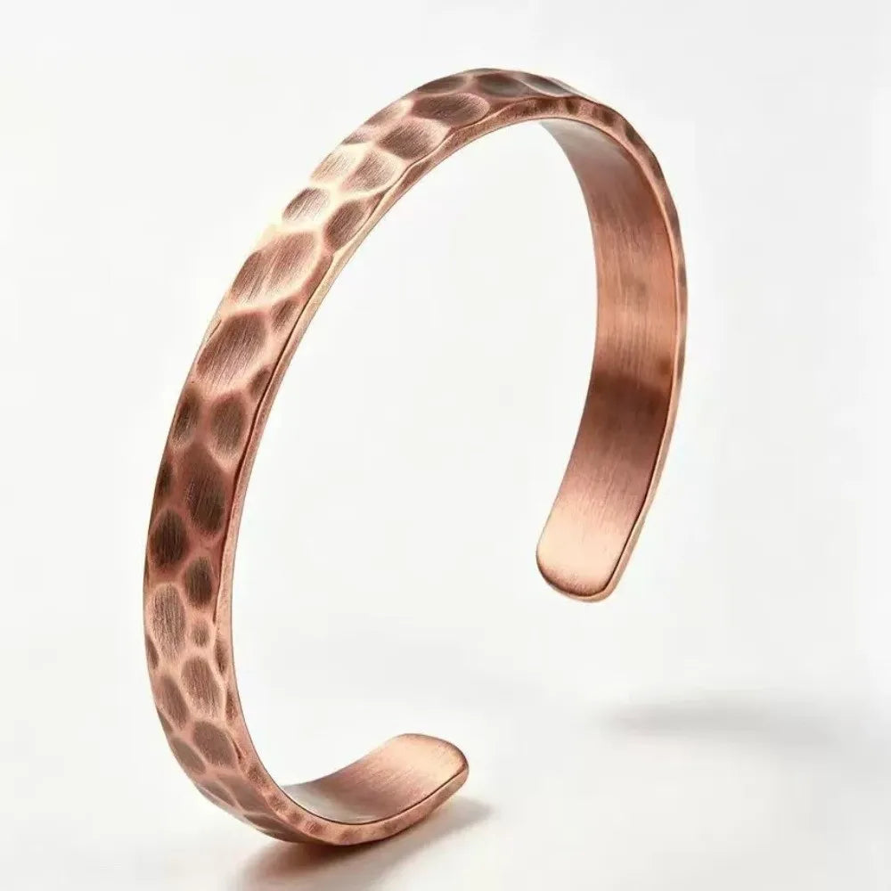 Retro Copper Cuff Bangle – Adjustable Chunky Open Bracelet Cuff Bangle Bracelet PLUSH Style C