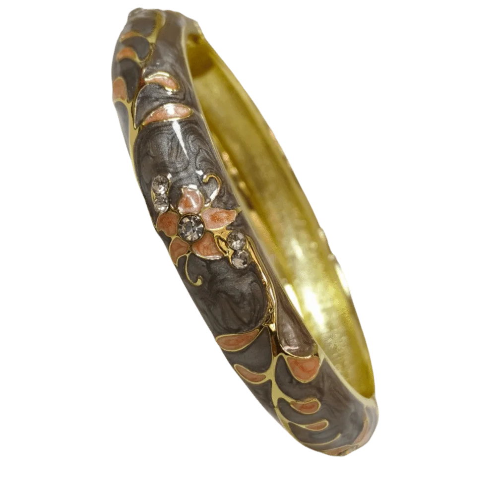 Chinese Cloisonne Enamel Flower Bangle Bracelet for Women Enamel Bangle Bracelet PLUSH 8