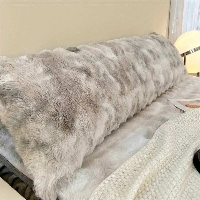 Plush Coral Fleece Pillowcase | Soft Envelope Closure Cover Plush Pillowcase PLUSH Light Grey 48x150cm