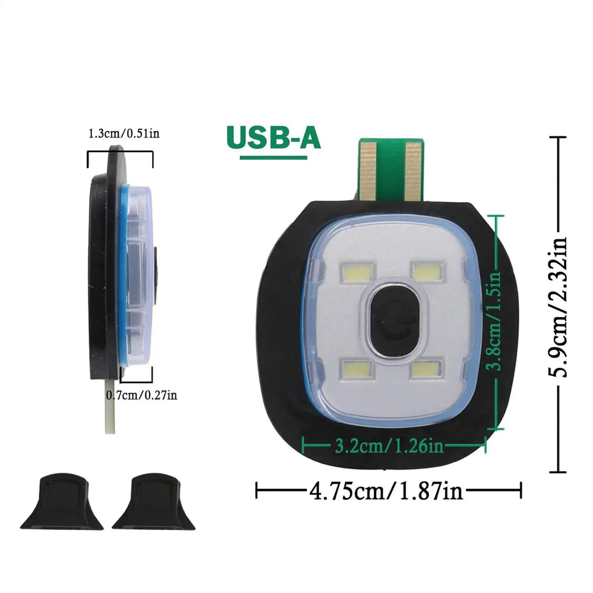 2-Pack USB Rechargeable LED Hat Clip Light | 3 Brightness Modes LED Hat Headlamp PLUSH