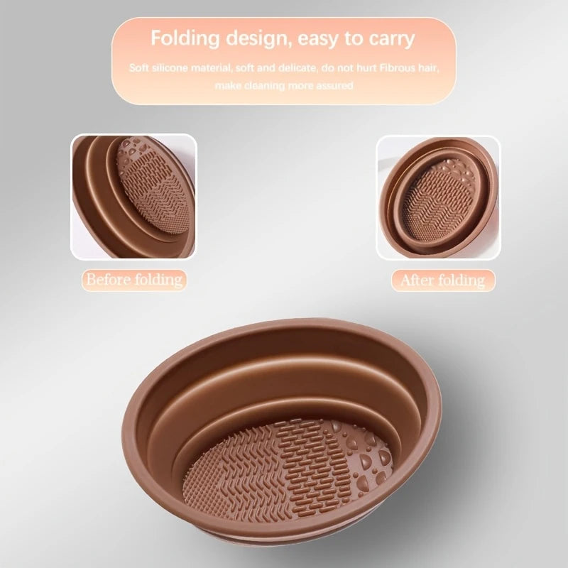 Foldable Silicone Makeup Brush Cleaner – Portable & Reusable Brush Cleaning Tool PLUSH