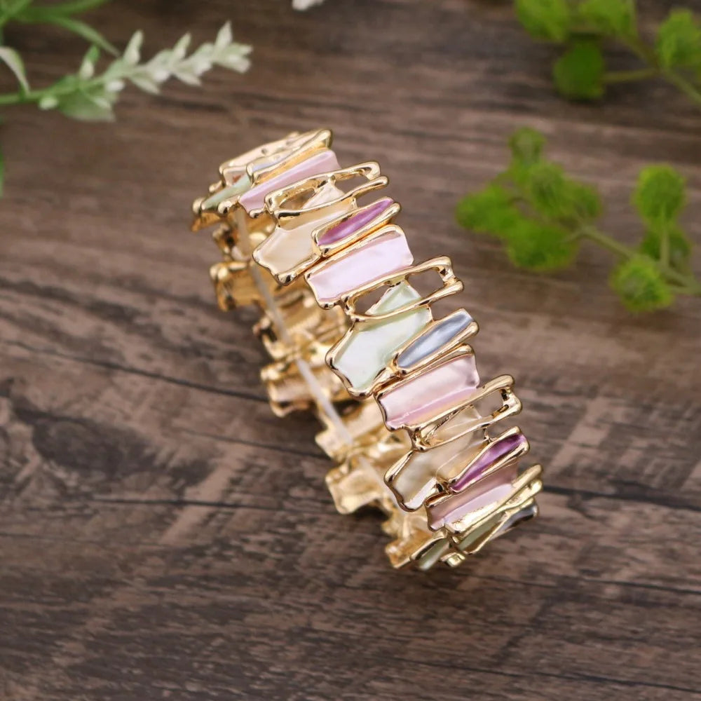 Vintage Bohemian Irregular Geometry Elastic Bangle Bracelet Elastic Bangle Bracelet PLUSH Style 1