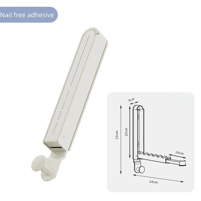 Foldable Door Hooks 6-Hook Aluminum Scalable Storage Rack Door Hook Rack PLUSH Nail free adhesive