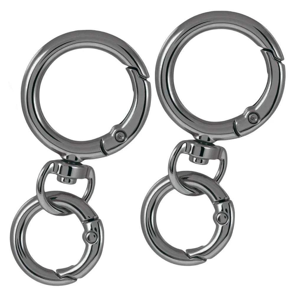 Metal Carabiner Snap Hooks & O-Ring Swivel Clasps – 2 Sets Jewelry Clasps & Hooks PLUSH black 2 sets