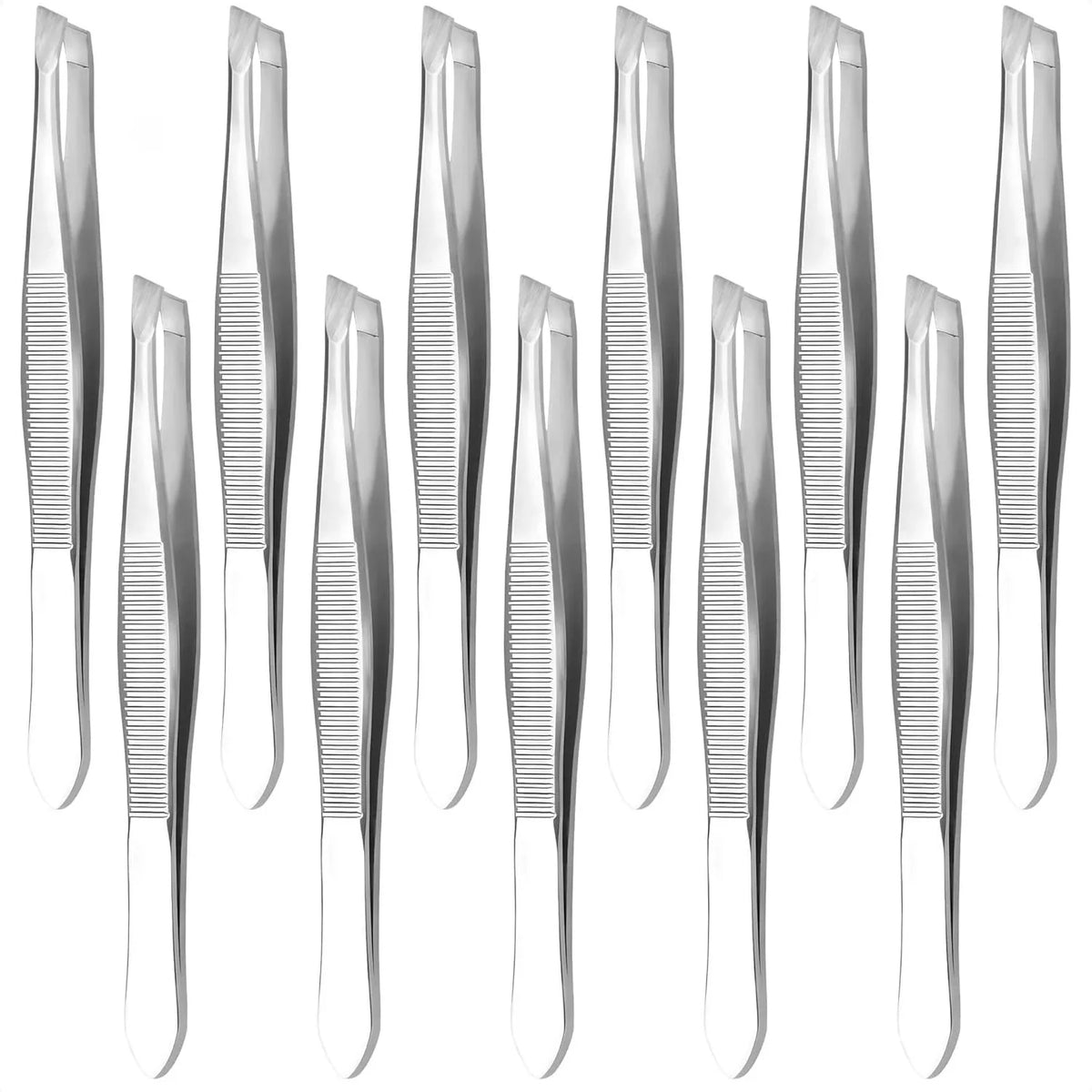 Precision Slant Tip Eyebrow Tweezers for Men & Women Eyebrow Tweezers PLUSH Oblique 11 pcs