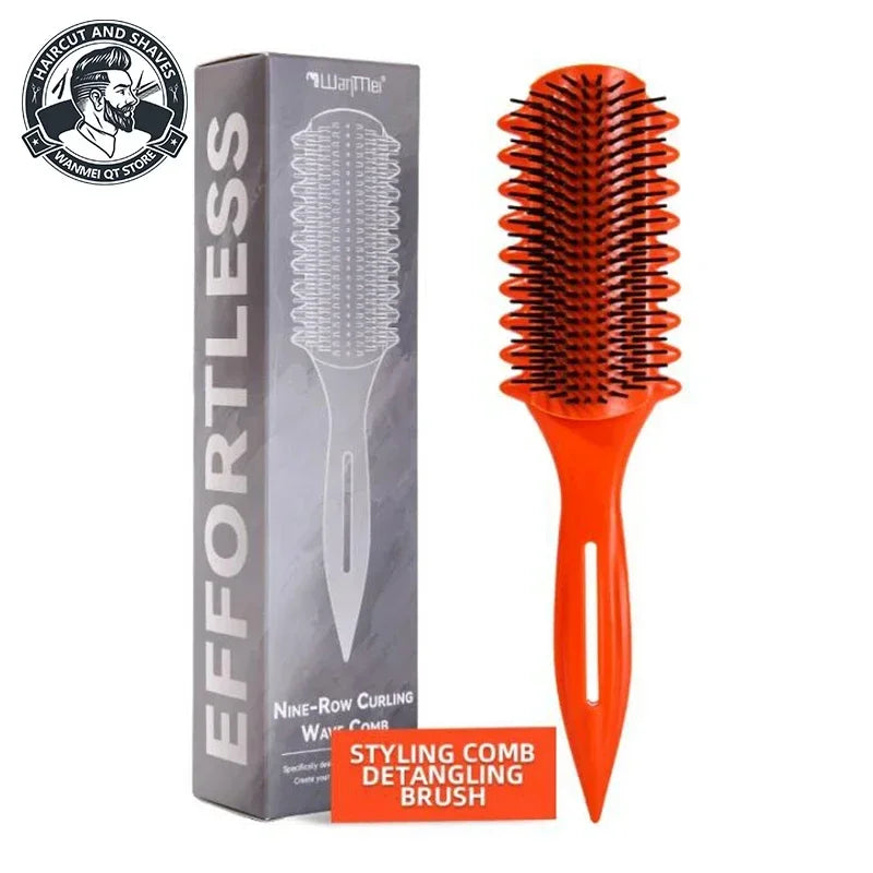 WANMEI 9-Row Curling Wave Comb – Anti-Tangle Hair Styler Hair Styling Comb PLUSH