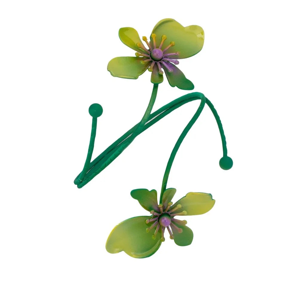 Colorful Floral Arm Cuff Open Bangle – Neon Gradient Armlet Arm Cuff Bangle PLUSH Green