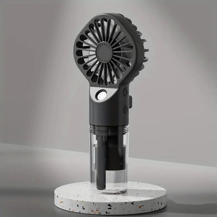 Portable Handheld Spray Fan – USB Rechargeable Mini Mist Fan Handheld Mist Fan PLUSH black