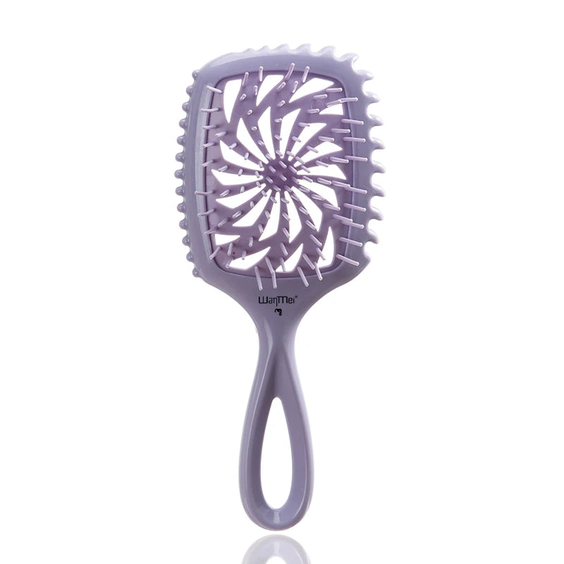 WANMEI Vented Detangling Hair Brush – Wet & Dry All Hair Types Detangling Hair Brush PLUSH Purple OPP bag