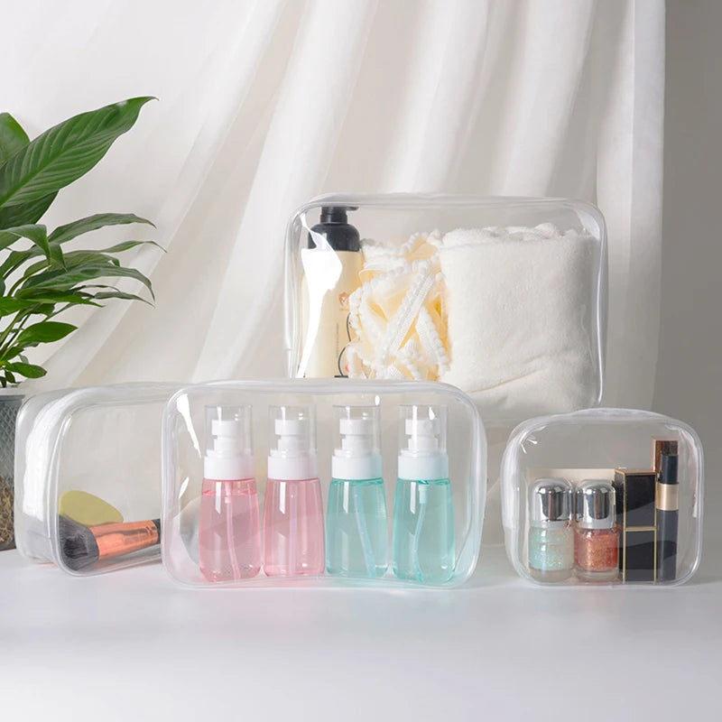 Clear PVC Travel Cosmetic Bag – Transparent Makeup Organizer Cosmetic Travel Bag PLUSH