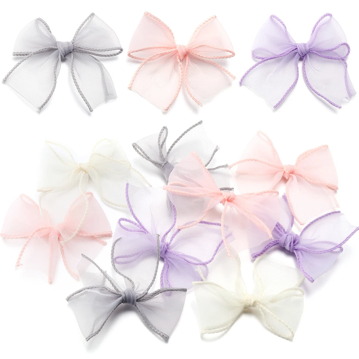 10pcs Satin Organza Ribbon Bows 8x8cm – DIY Craft Decor Ribbon Craft Bows PLUSH