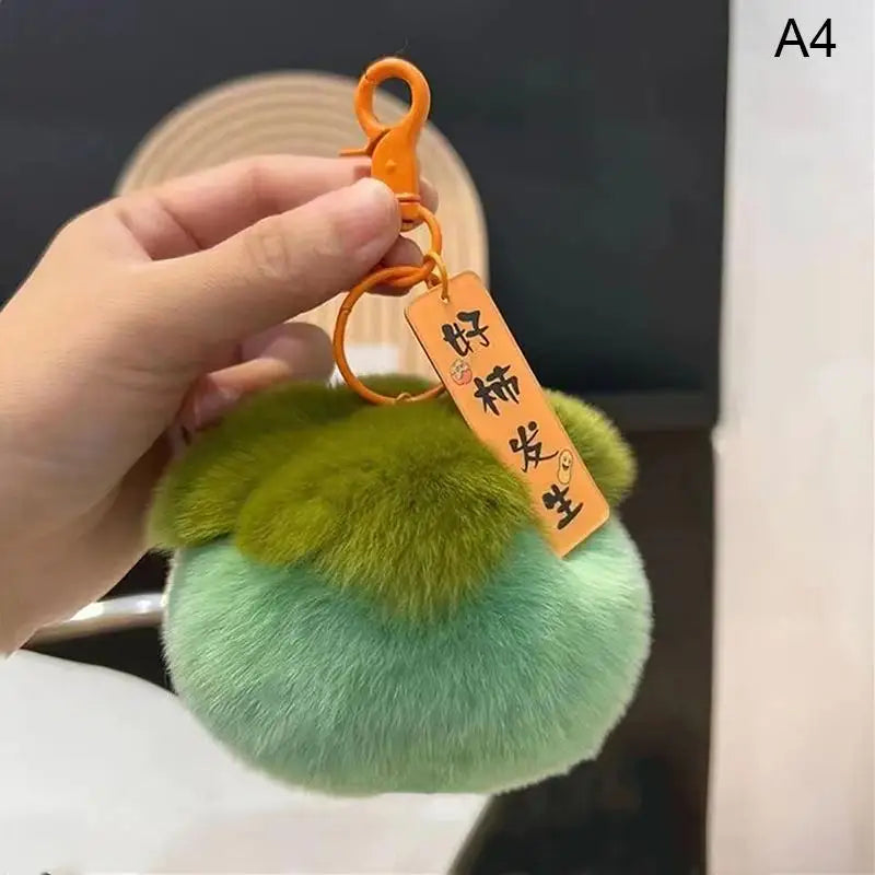 Tennis Ball Plush Keychain – Cute Cartoon Fur Bag Pendant Plush Keychain Charm PLUSH B7