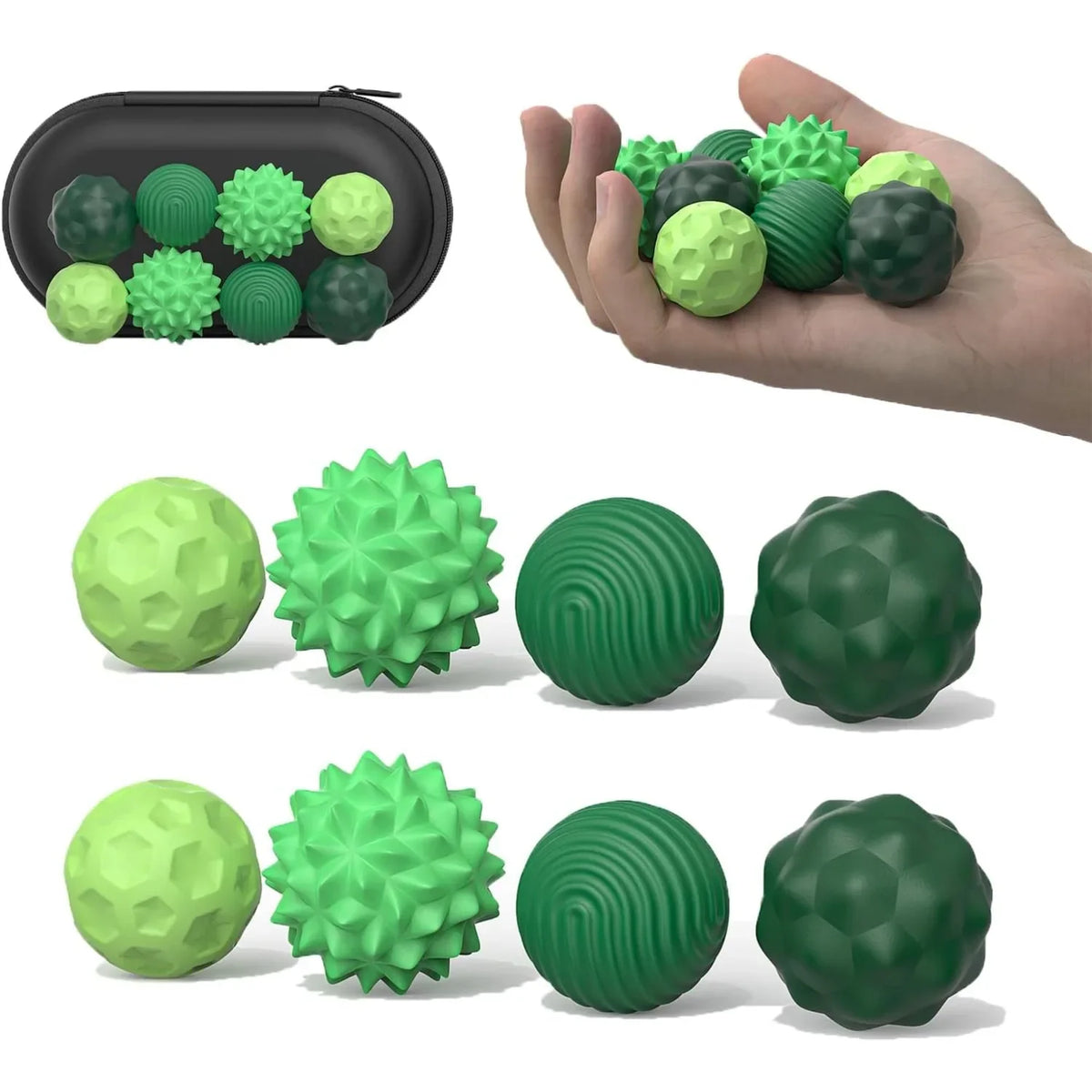 Silicone Magnetic Fidget Balls – Sensory Stress Toys for Adults Magnetic Fidget Toy PLUSH 8PCS Green