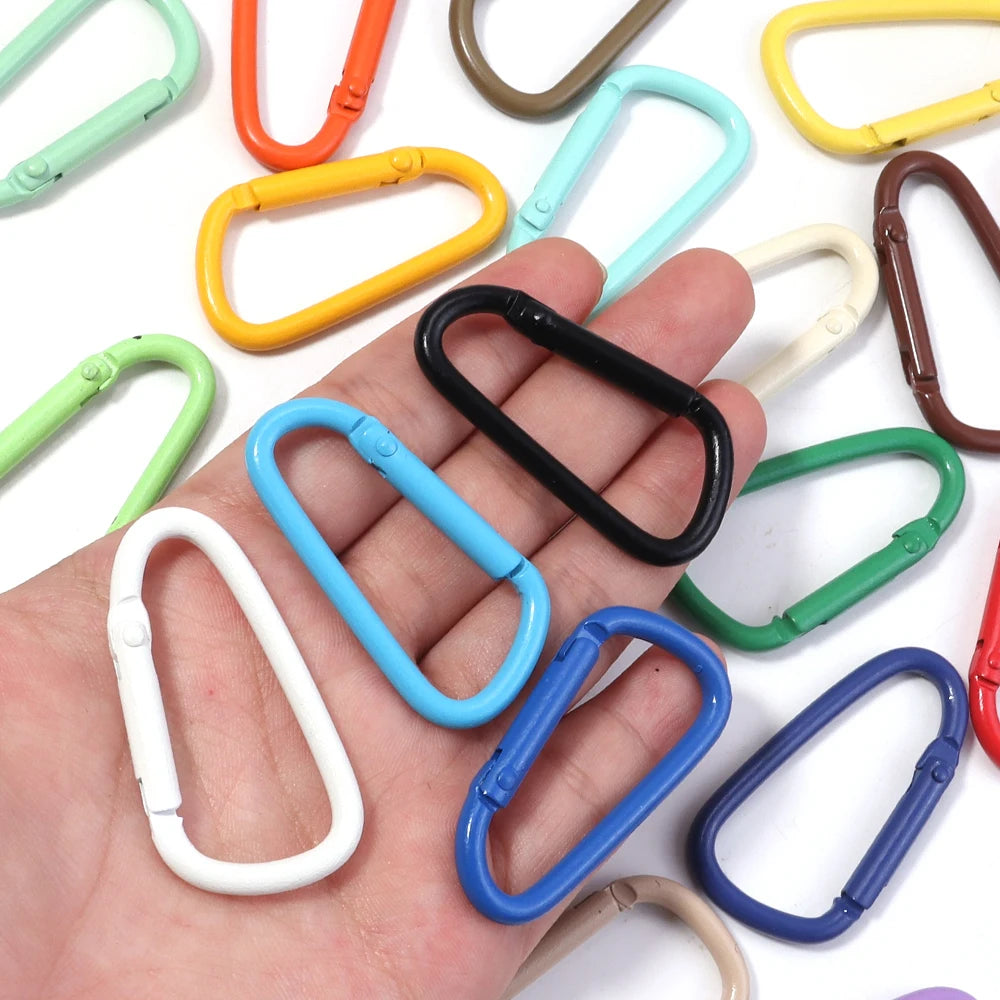 Colorful D-Shape Spring Clasps Carabiner Keyrings – 10-20pcs Jewelry Findings PLUSH