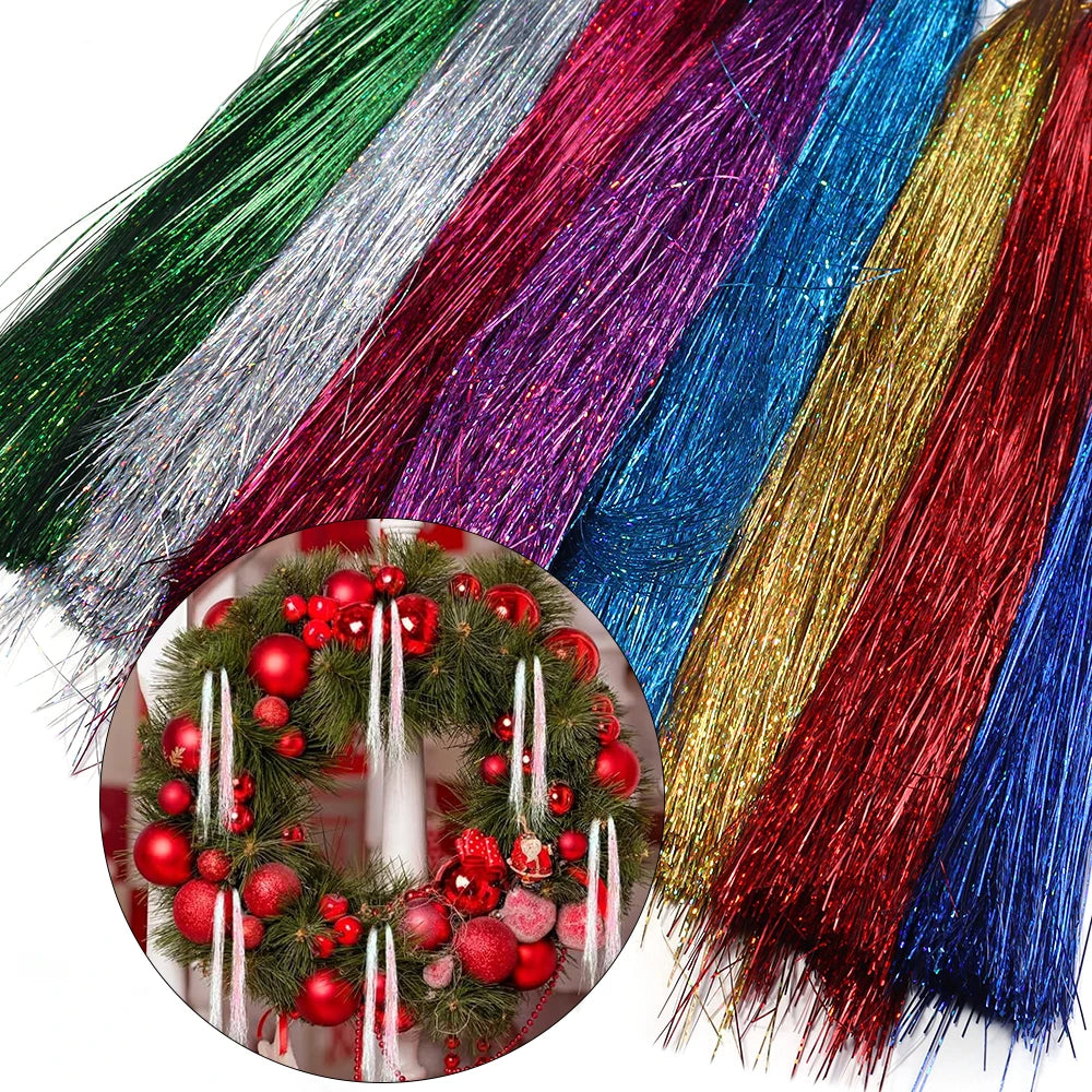 Iridescent Tinsel Icicle Garland 3000pcs – Christmas Decoration Christmas Tree Garland PLUSH
