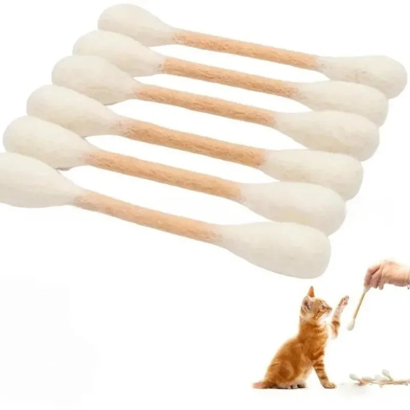 Giant Catnip Cotton Swab Cat Chew Toy – 1 to 8 Pack Cat Chew Toy PLUSH White 8Pcs