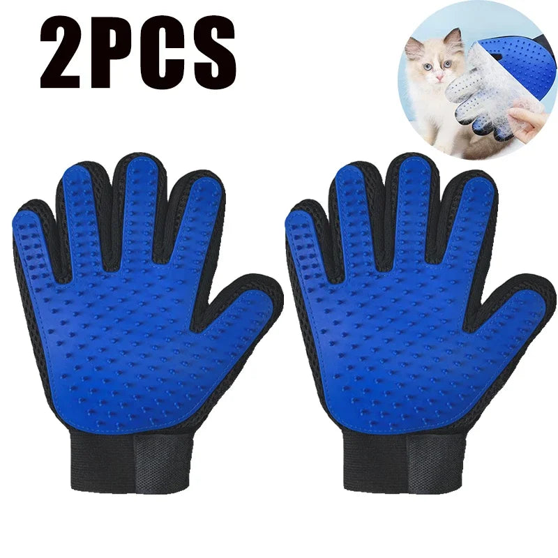 Pet Grooming Glove – Dog & Cat Deshedding Massage Brush Pet Grooming Glove PLUSH 2PCS