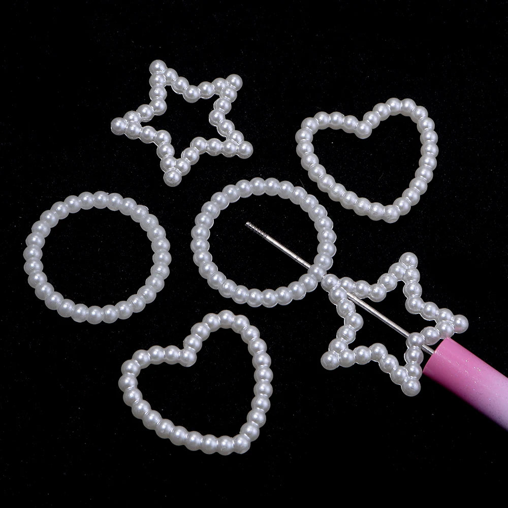 30pcs Pearl Hollow Spacer Beads Heart Star Round – DIY Jewelry Jewelry Making Beads PLUSH