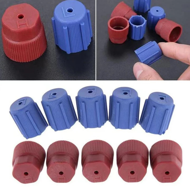10Pcs Car AC Port Caps 13mm & 16mm High & Low Side Set AC Service Port Caps PLUSH