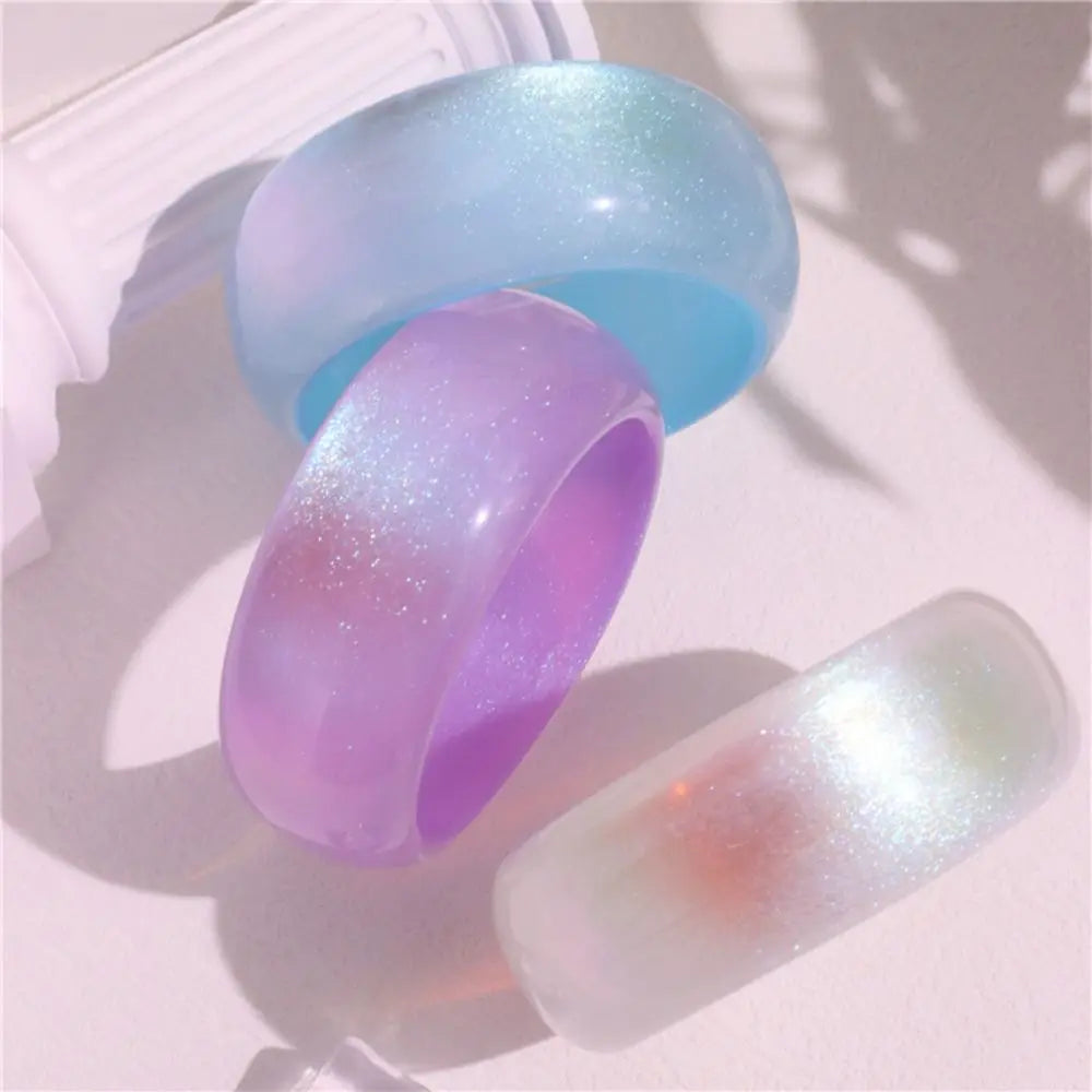Bohemian Glitter Acrylic Wide Bangle – Jelly Color Bracelet Acrylic Bangle PLUSH