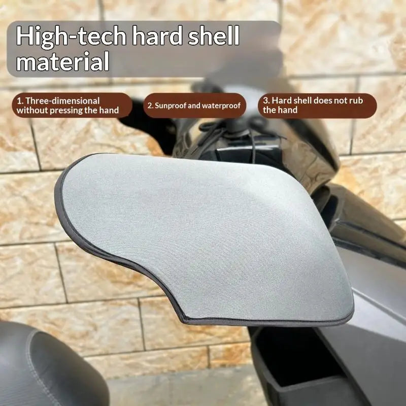 Motorcycle Handlebar Muffs – Windproof Waterproof Hand Covers Handlebar Muffs PLUSH Gray