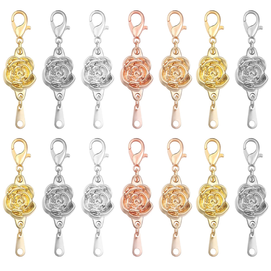 5 Sets Metal Rose Lobster Clasp Magnetic Buckle DIY Jewelry Jewelry Clasp Findings PLUSH