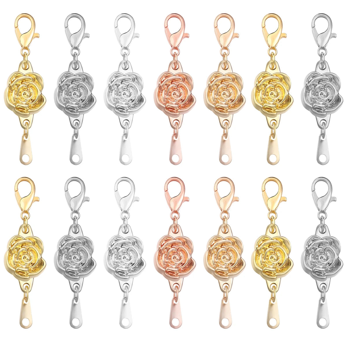 5 Sets Metal Rose Lobster Clasp Magnetic Buckle DIY Jewelry Jewelry Clasp Findings PLUSH