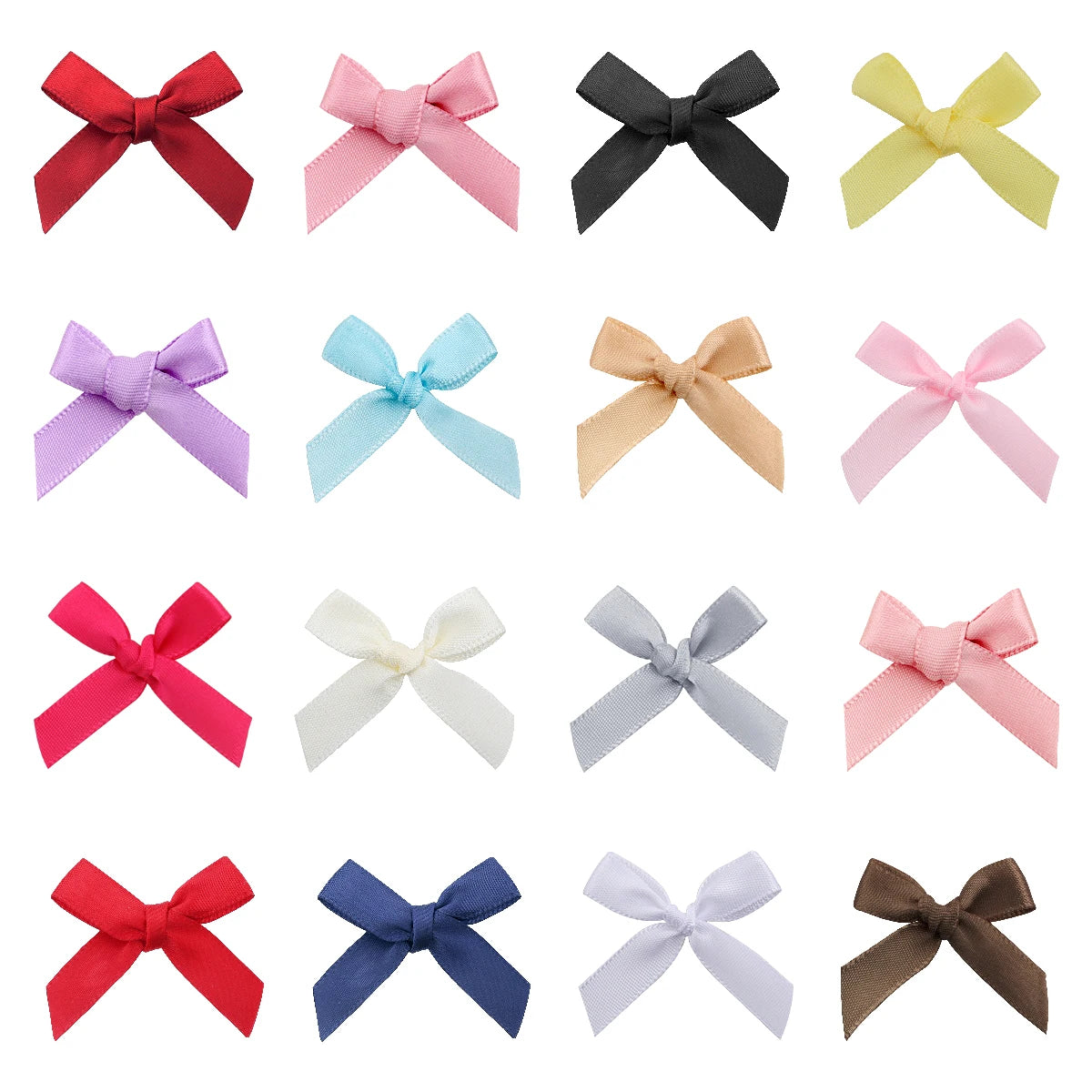 50pcs Satin Ribbon Bows 3.5x4cm – Multicolor DIY Decoration Ribbon Bows PLUSH