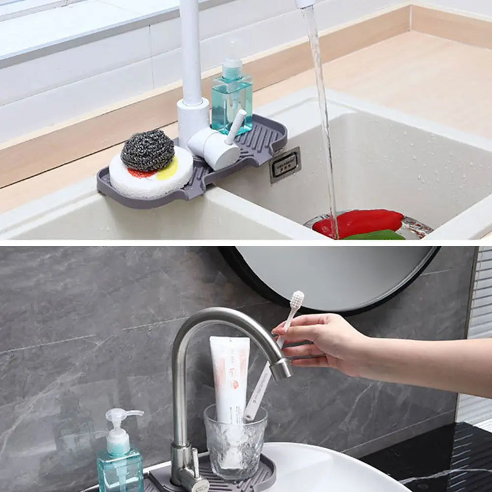 Silicone Self-Draining Soap Dish & Sponge Tray Organizer Soap Dish Organizer PLUSH