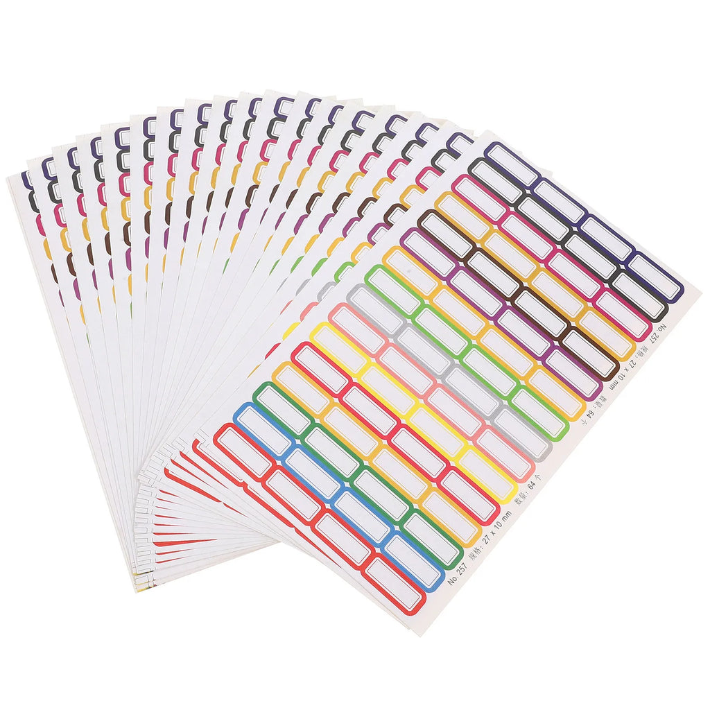 Waterproof Blank Name Stickers – 20 Sheets, 1280 Labels Adhesive Label Stickers PLUSH