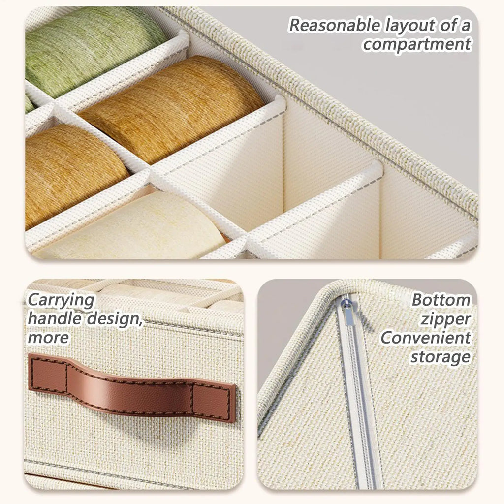 20-Grid Foldable Underwear Drawer Organizer – Cotton Linen Drawer Storage Organizer PLUSH