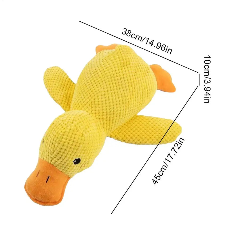 Plush Duck Dog Chew Toy – Squeaky Bite-Resistant Companion Plush Dog Toy PLUSH L