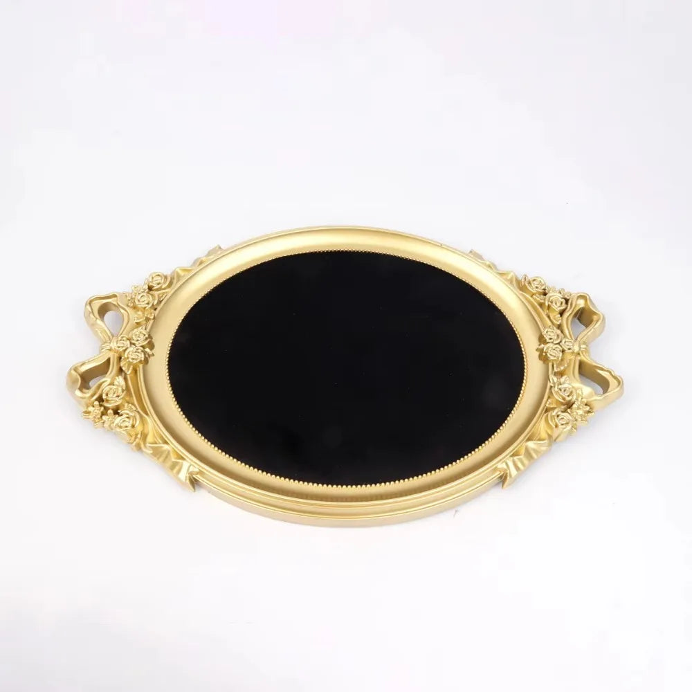 Vintage Velvet Jewelry Display Tray – Retro Organizer Stand Jewelry Display Tray PLUSH Black