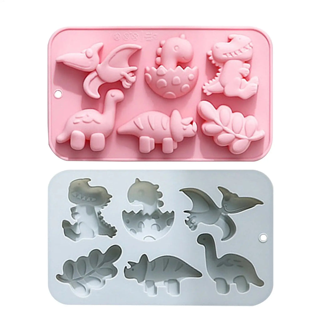 6-Cavity Dinosaur Silicone Mold – Chocolate, Candy & Cake Silicone Baking Mold PLUSH